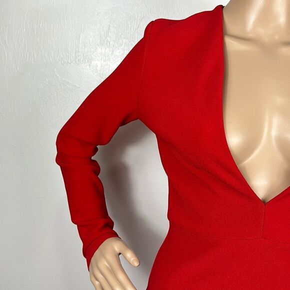 Bec + Bridge Long Sleeve Bodycon Mini Dress In Red Size 4 - Picture 4 of 12